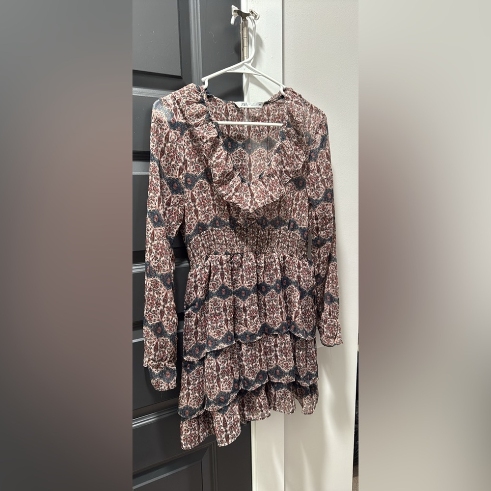 Zara Multicolor Patterned Mini Dress